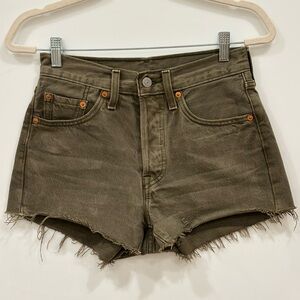 Olive Green Women's Denim Shorts